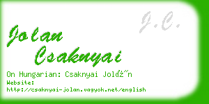 jolan csaknyai business card
